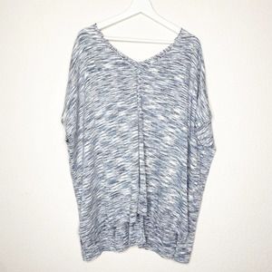 Caslon Blue Space Dyed Dolman Short Sleeved Knit Top NWT
